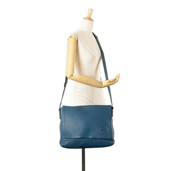 GUCCI Blue Leather Shoulder Bag - Picture 16 of 16